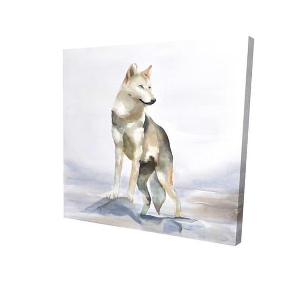 Begin Home Decor 2080-2424-AN403 24 x 24 in. Wolf Canvas Art - Mountains Blue Animals Decor for Home