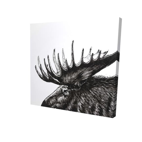 Begin Home Decor 2080-2424-AN473 24 x 24 in. Moose Plume White Animal Canvas - Elegant Bedroom Home Decor