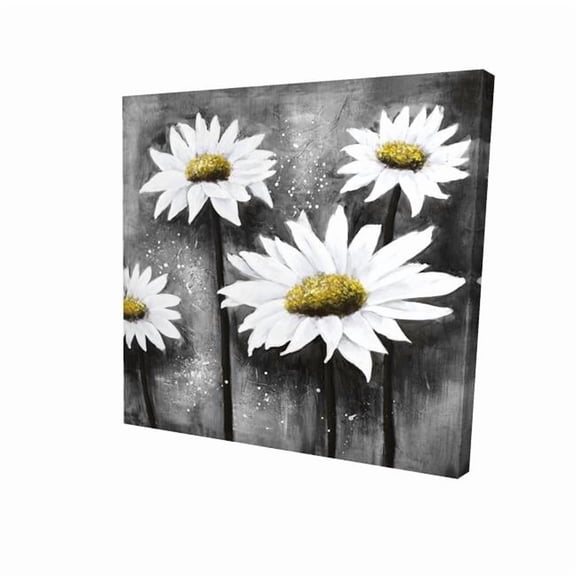 Begin Home Decor 2080-2424-FL109-1 24 x 24 in. Daisies at Sun - White Flowers Canvas - Livingroom Decor
