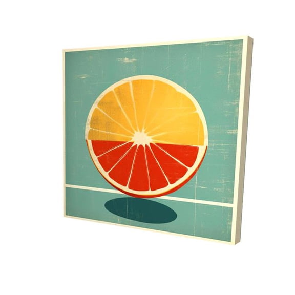 Begin Home Decor 2080-2424-GA132 24 x 24 in. Lemon & Tangerine Abstract Canvas - Yellow Kitchen Decor