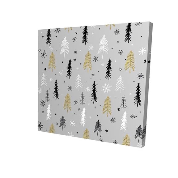 Begin Home Decor 2080-2424-HO3-1 24 x 24 in. Christmas Tree Pattern Canvas - White Bedroom Decor Art