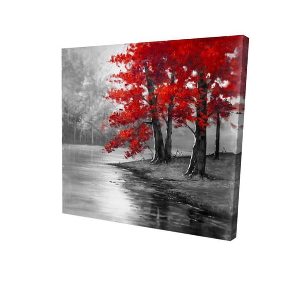 Begin Home Decor 2080-2424-LA26-1 24 x 24 in. Peaceful View Gray Canvas - Bedroom Landscapes Home Decor