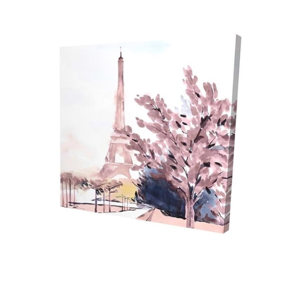 Begin Home Decor 2080-2424-ST54-1 24 x 24 in. Blue Romantic Paris & Eiffel Scene Canvas - Home Decor Art