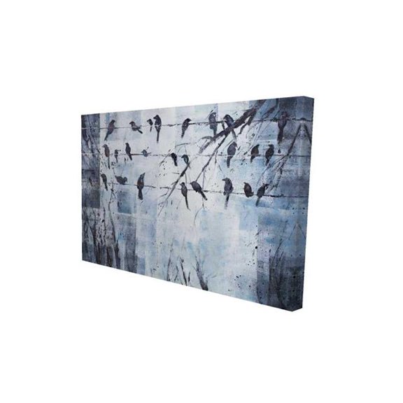 Begin Home Decor 2080-2436-AN140 24 x 36 in. Abstract Birds on Electric Wire - Industrial Animals Canvas Art