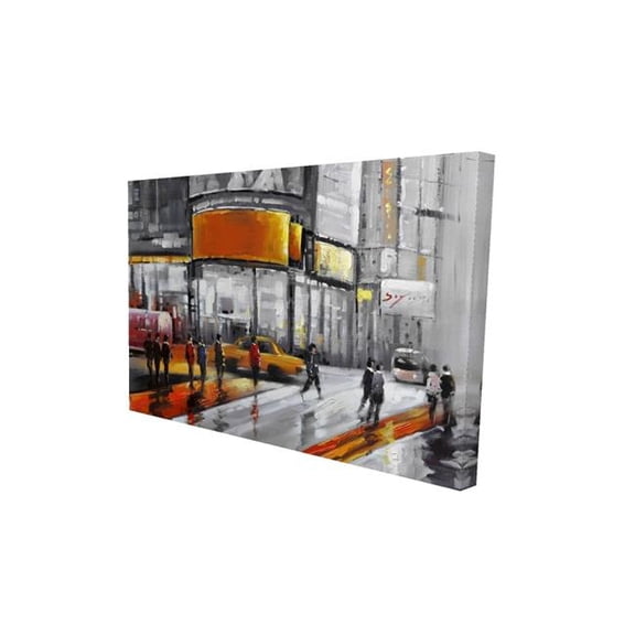 Begin Home Decor 2080-2436-CI30 24 x 36 in. Gray Cities Canvas - Circulation in Times Square Home Decor