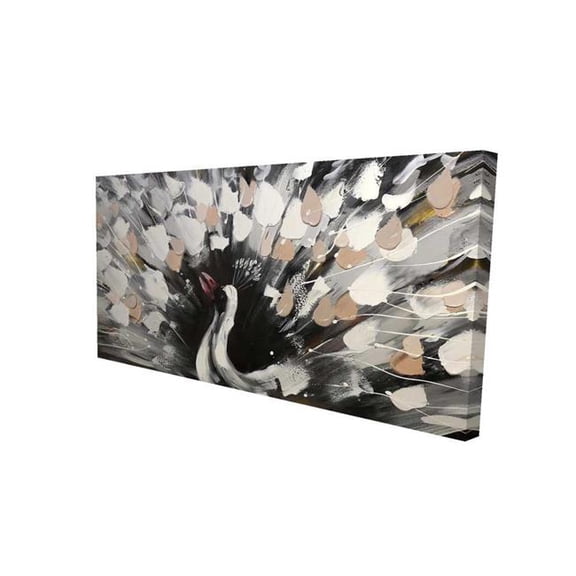 Begin Home Decor 2080-2448-AN14 24 x 48 in. Spotted Abstract Peacock - Exotic Canvas Wall Art