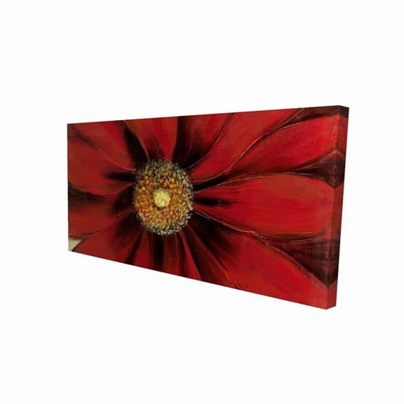 Begin Home Decor 2080-2448-FL2 24 x 48 in. Red Daisy - Red Canvas Flower Art for Home Decor