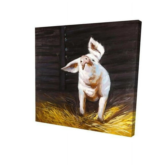 Begin Home Decor 2080-3232-AN162 32 x 32 in. Happy Pig-Print on Canvas