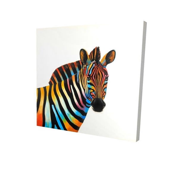 Begin Home Decor 2080-3232-AN261 32 x 32 in. Colorful Profile View of A Zebra-Print on Canvas