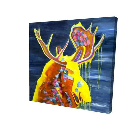 Begin Home Decor 2080-3232-AN355 32 x 32 in. Colorful Moose-Print on Canvas