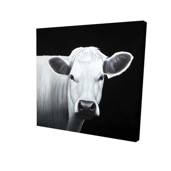 Begin Home Decor 2080-3232-AN516 32 x 32 in. White Cow-Print on Canvas