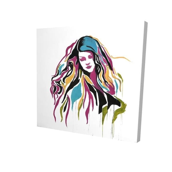 Begin Home Decor 2080-3232-FI82 32 x 32 in. Woman Graffiti Art-Print on Canvas