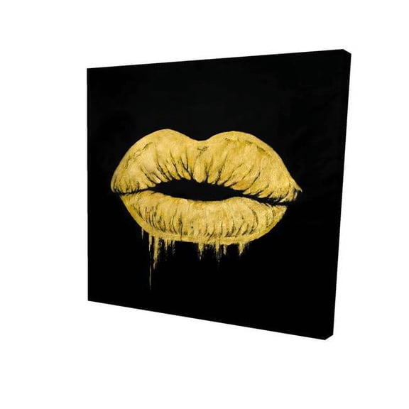 Begin Home Decor 2080-3232-FI89 32 x 32 in. Golden Lips-Print on Canvas