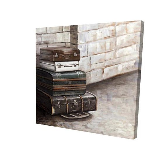 Begin Home Decor 2080-3232-SL1 32 x 32 in. Four Old Traveling Suitcases-Print on Canvas