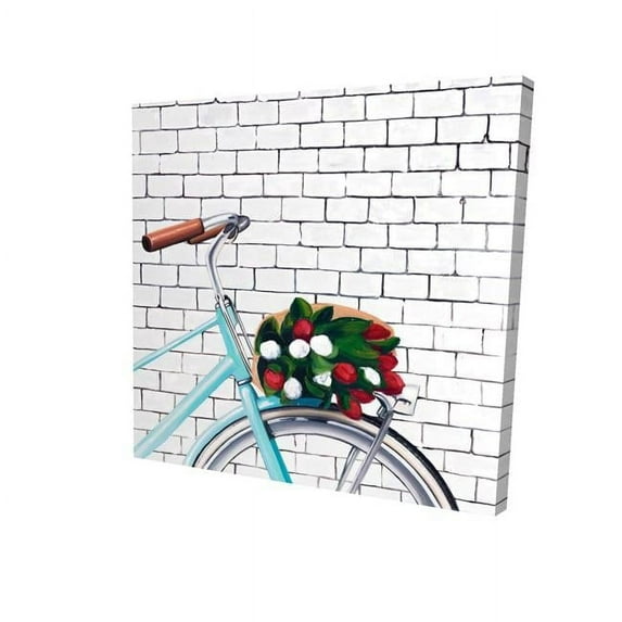 Begin Home Decor 2080-3232-TR34 32 x 32 in. Bicycle with A Bouquet of Tulips-Print on Canvas