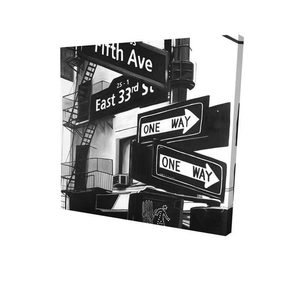 Begin Home Decor 2080-3232-TY17 32 x 32 in. New York City Signs In Front of An Appartment-Print on Canvas
