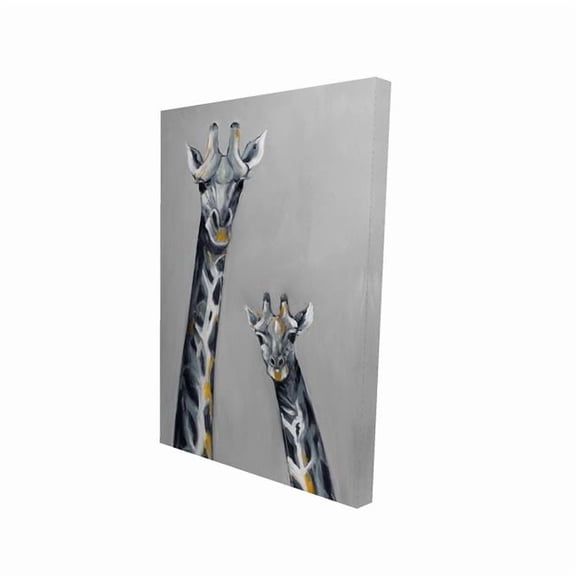 Begin Home Decor 2080-3624-AN227-1 24 x 36 in. Steel Blue Giraffe - Blue Animals Canvas for Home Decor
