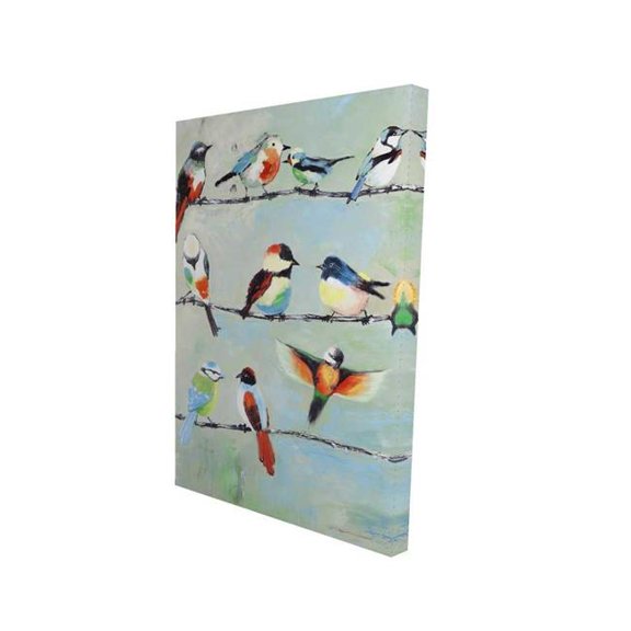 Begin Home Decor 2080-3624-AN229 24 x 36 in. Small Abstract Colorful Birds - Green Bird Canvas Decor
