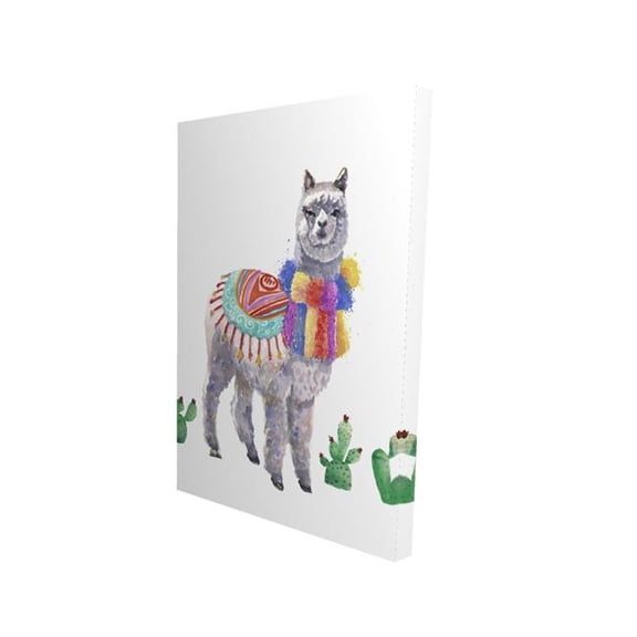 Begin Home Decor 2080-3624-CH14 24 x 36 in. Traditional Peruvian Lama - Green Bedroom Canvas Home Decor