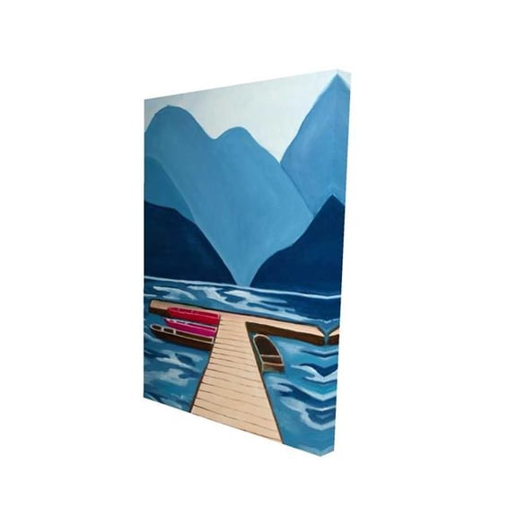 Begin Home Decor 2080-3624-LA140 24 x 36 in. Lake, Quai & Mountains - Red Canvas Landscape for Home Decor