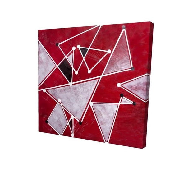 Begin Home Decor 2080-3636-AB16 36 x 36 in. White Triangles on Red Background - Shapes Gray Canvas Decor