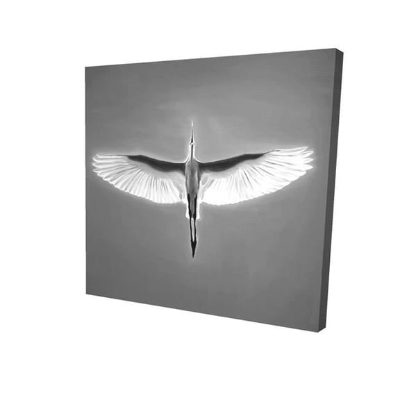 Begin Home Decor 2080-3636-AN445 36 x 36 in. Great Blue Heron in Flight - Bird Black Canvas Art for Home