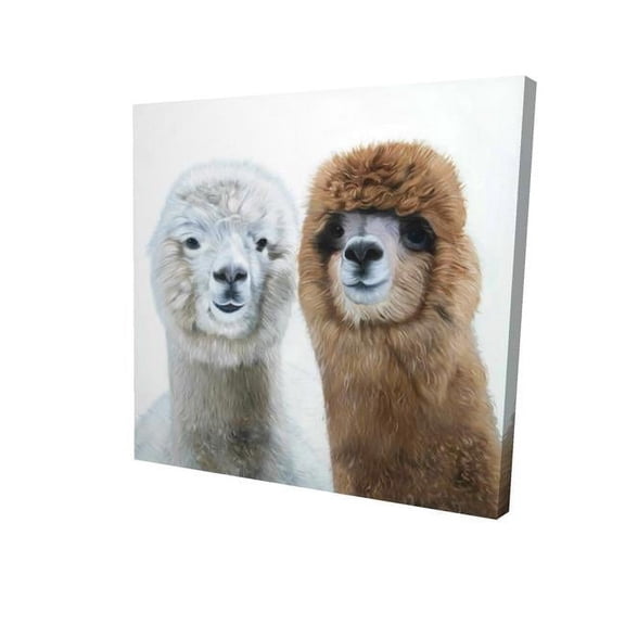 Begin Home Decor 2080-3636-AN470 36 x 36 in. Two Lamas - Farmhouse Beige Canvas for Home Decor - Art Print
