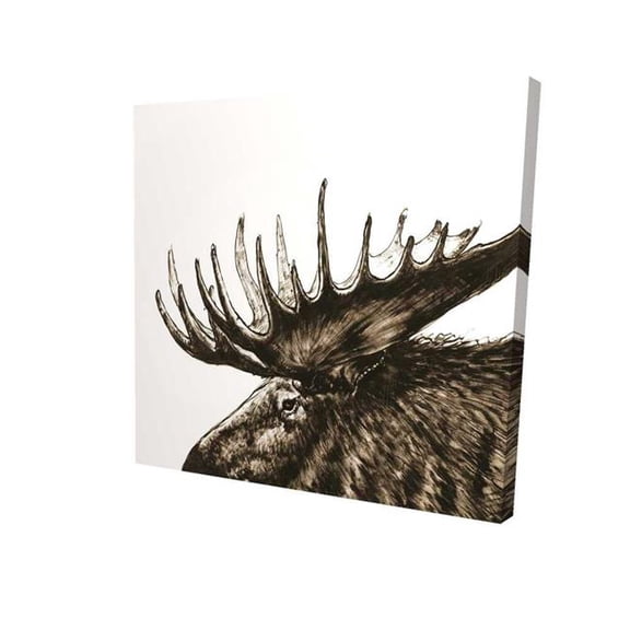 Begin Home Decor 2080-3636-AN473-2 36 x 36 in. Moose Plume Sepia - Beige Rustic Canvas for Home Decor