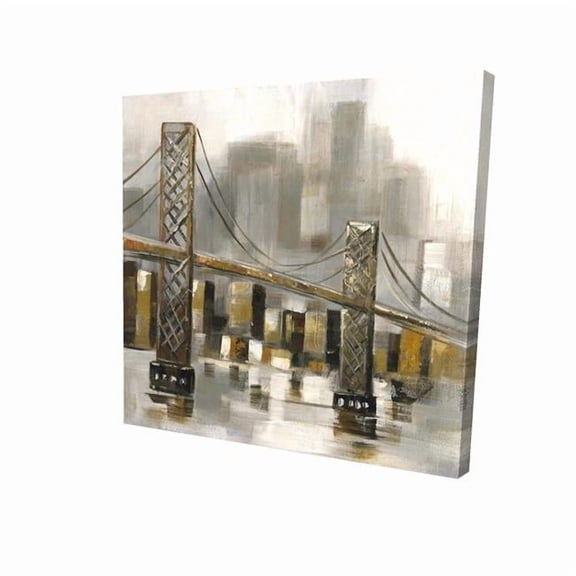 Begin Home Decor 2080-3636-CI15 36 x 36 in. Bridge By a Cloudy Day - Cities Gray Canvas Home Decor