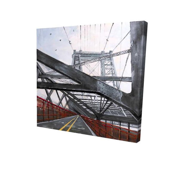 Begin Home Decor 2080-3636-CI225 36 x 36 in. Bridge Architecture Red Bridge Canvas for Stylish Home Decor