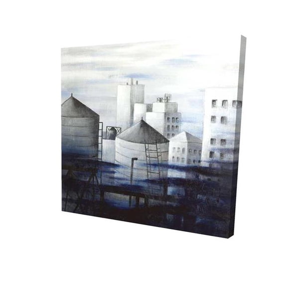 Begin Home Decor 2080-3636-CI250 36 x 36 in. Gray City with Blue Clouds - Bedroom Canvas Art for Decor