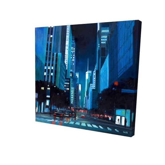 Begin Home Decor 2080-3636-CI270 36 x 36 in. Evening in Manhattan Blue Canvas - Home Decor Street Scenery