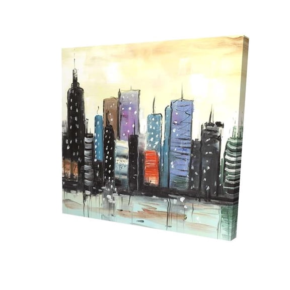 Begin Home Decor 2080-3636-CI309 36 x 36 in. Skyline on Abstract Cityscape - Contemporary Canvas Decor
