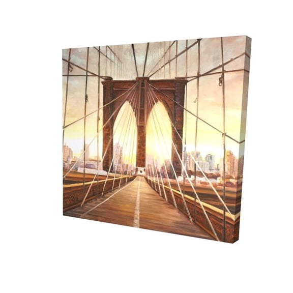 Begin Home Decor 2080-3636-CI346 36 x 36 in. Sunset on the Brooklyn Bridge - Beige Canvas Home Decor