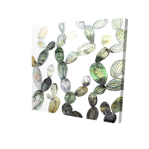 Begin Home Decor 2080-3636-FL315 36 x 36 in. Pattern Opuntia Cactus - Botanical Canvas for Home Decor