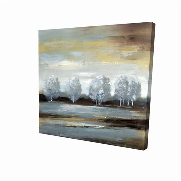 Begin Home Decor 2080-3636-LA4 36 x 36 in. Gray Landscape - Bedroom Gray Canvas for Home Decor