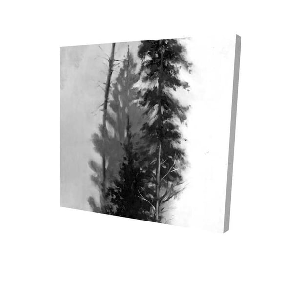 Begin Home Decor 2080-3636-LA64 36 x 36 in. Silhouette of Trees - Black & White Canvas for Home Decor