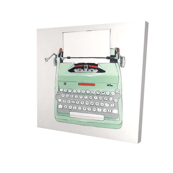 Begin Home Decor 2080-3636-MI72-1 36 x 36 in. Mint Typewriter Canvas - Unique Office Decor for Home