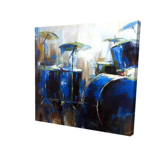 Begin Home Decor 2080-3636-MU13 36 x 36 in. Abstract Drums - Man Cave Instrument Canvas for Home Decor
