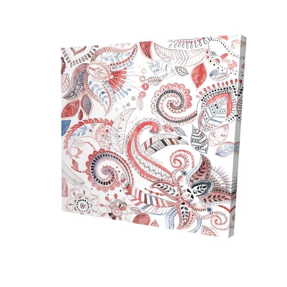 Begin Home Decor 2080-3636-PA3-1 36 x 36 in. Paisley Pattern Blue Bedroom Canvas - Home Decor Accent