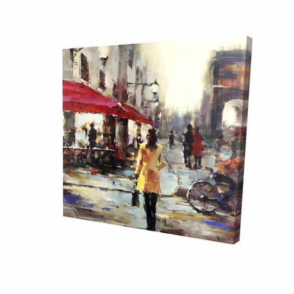 Begin Home Decor 2080-3636-ST23 36 x 36 in. Woman Walking in Paris - Scenic Places Canvas for Home Decor