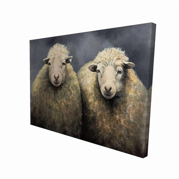 Begin Home Decor 2080-3648-AN212 36 x 48 in. Wool Sheeps - Rustic Farm Animals Canvas for Home Decor