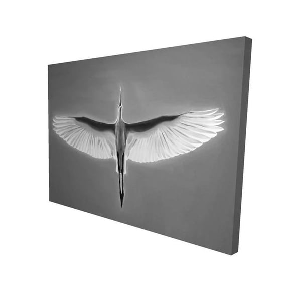 Begin Home Decor 2080-3648-AN445 36 x 48 in. Great Blue Heron in Flight - Black & White Bird Canvas Decor