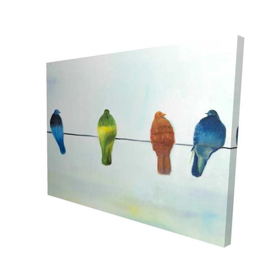 Begin Home Decor 2080-3648-AN481 36 x 48 in. Perched Abstract Birds - Beige Canvas Home Decor Art