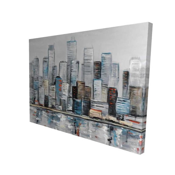 Begin Home Decor 2080-3648-CI300 36 x 48 in. Abstract Urban Skyline - Building Bedroom Canvas
