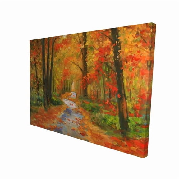Begin Home Decor 2080-3648-LA106 36 x 48 in. Autumn Trail - Trees Orange Canvas for Home Decor - Art Print