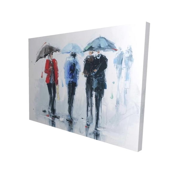 Begin Home Decor 2080-3648-ST51 36 x 48 in. Spring Shower - Woman Street Scenery Canvas for Home Decor