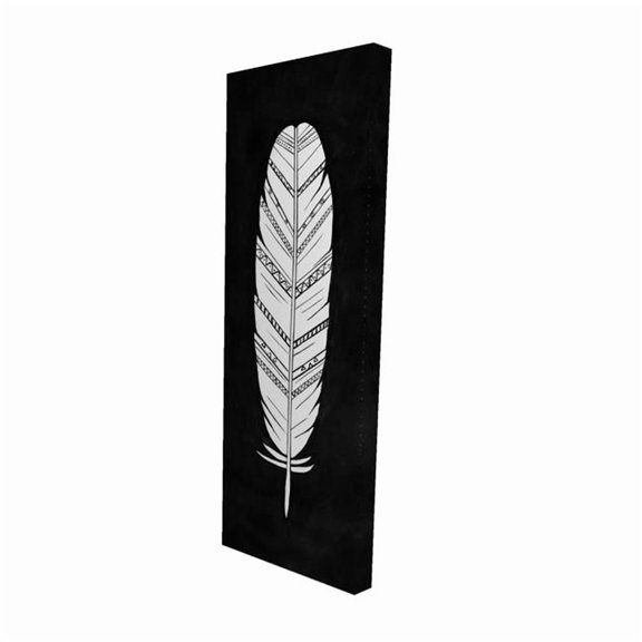 Begin Home Decor 2080-4816-AN150 16 x 48 in. Bohemian Feather Pattern Canvas - White Bird Art for Home Decor