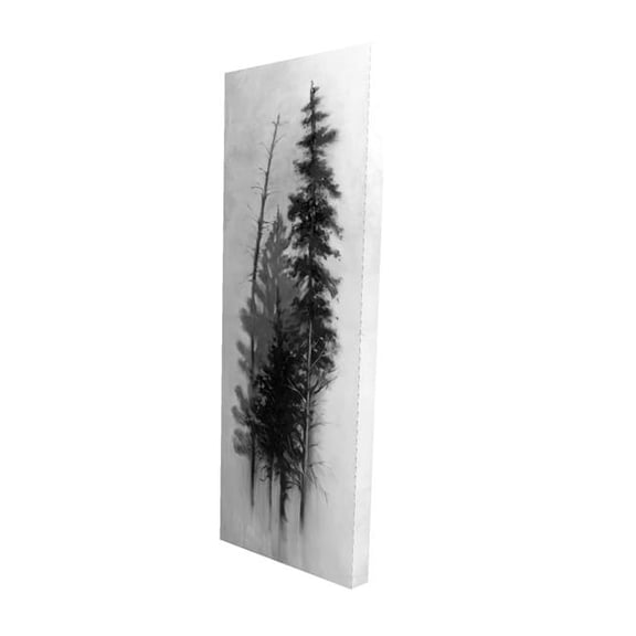 Begin Home Decor 2080-4816-LA64 16 x 48 in. Silhouette of Trees - White Canvas Art - Home Decor Wall Art