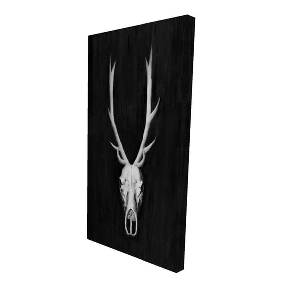 Begin Home Decor 2080-4824-AN129 24 x 48 in. Deer Skull Canvas - Black Background Livingroom Decor Art